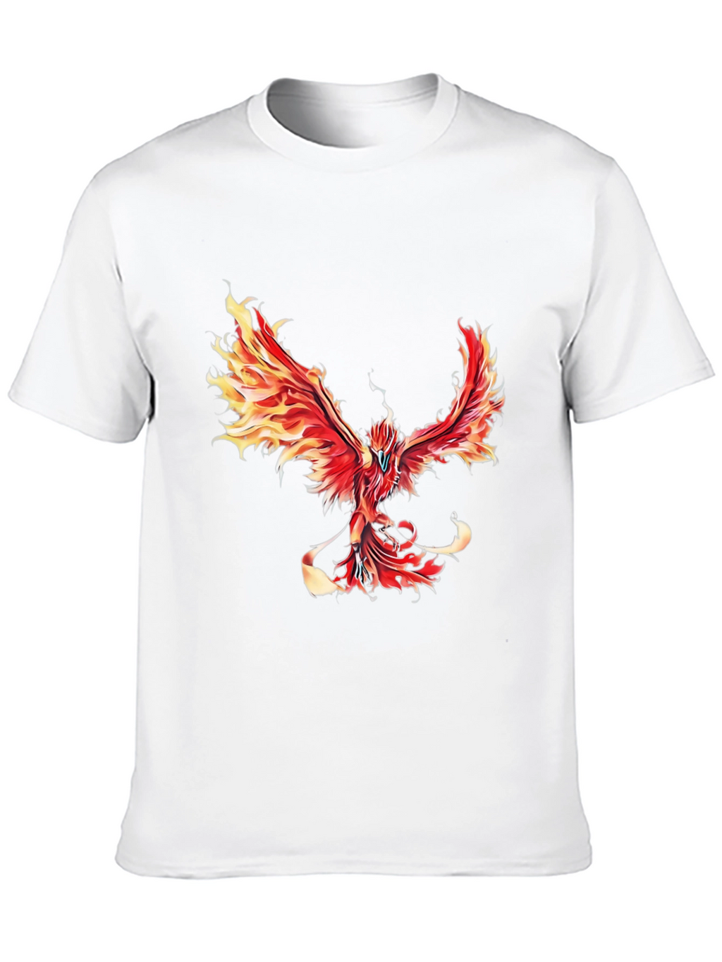 Fiery Phoenix Graphic Tee - Black Cotton Blend
