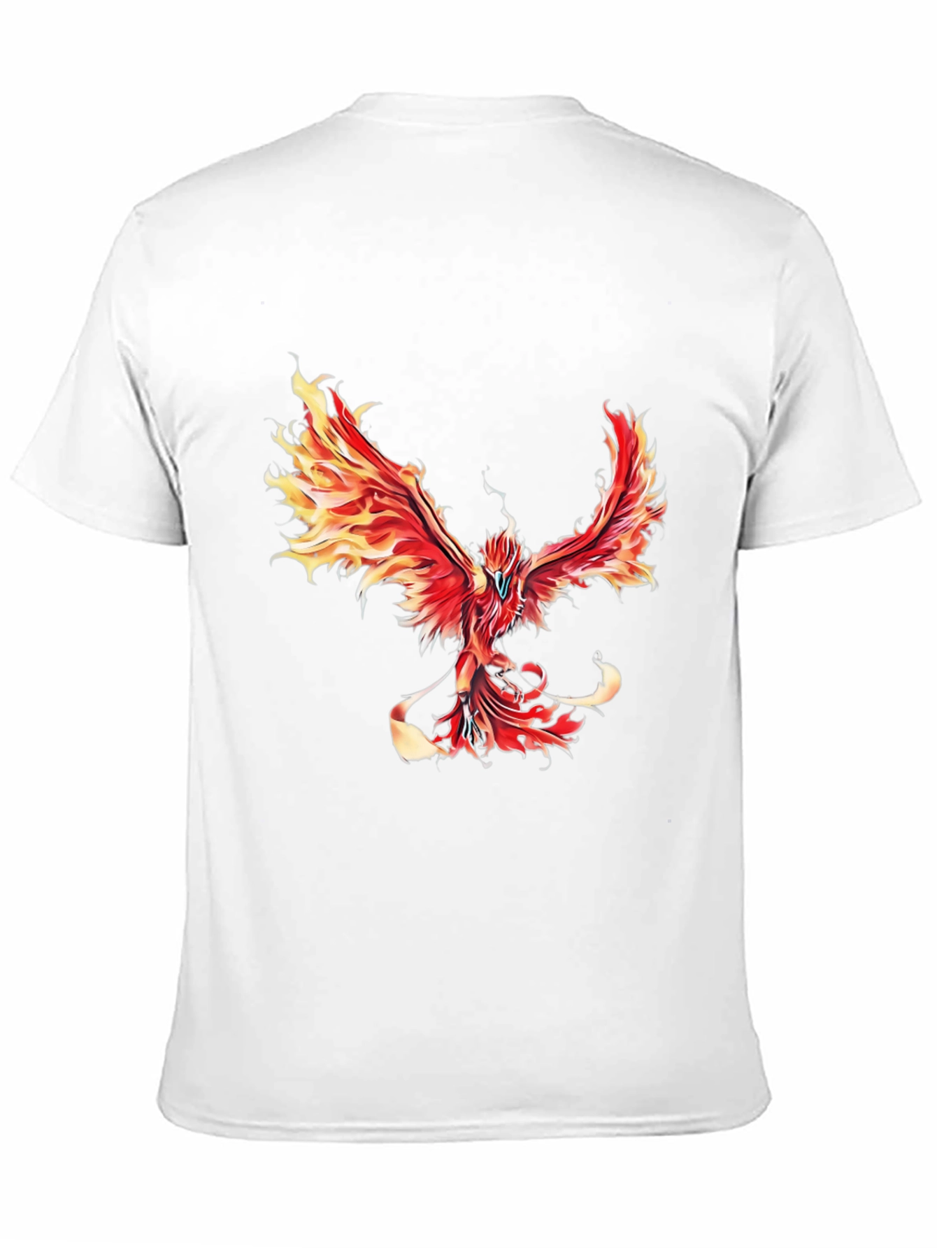 Fiery Phoenix Graphic Tee - Black Cotton Blend