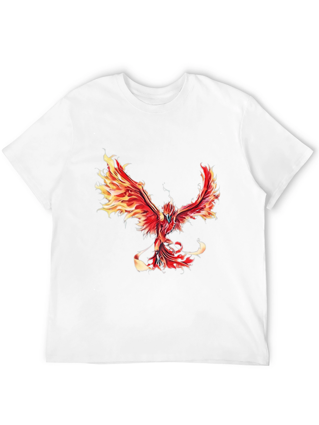 Fiery Phoenix Graphic Tee - Black Cotton Blend
