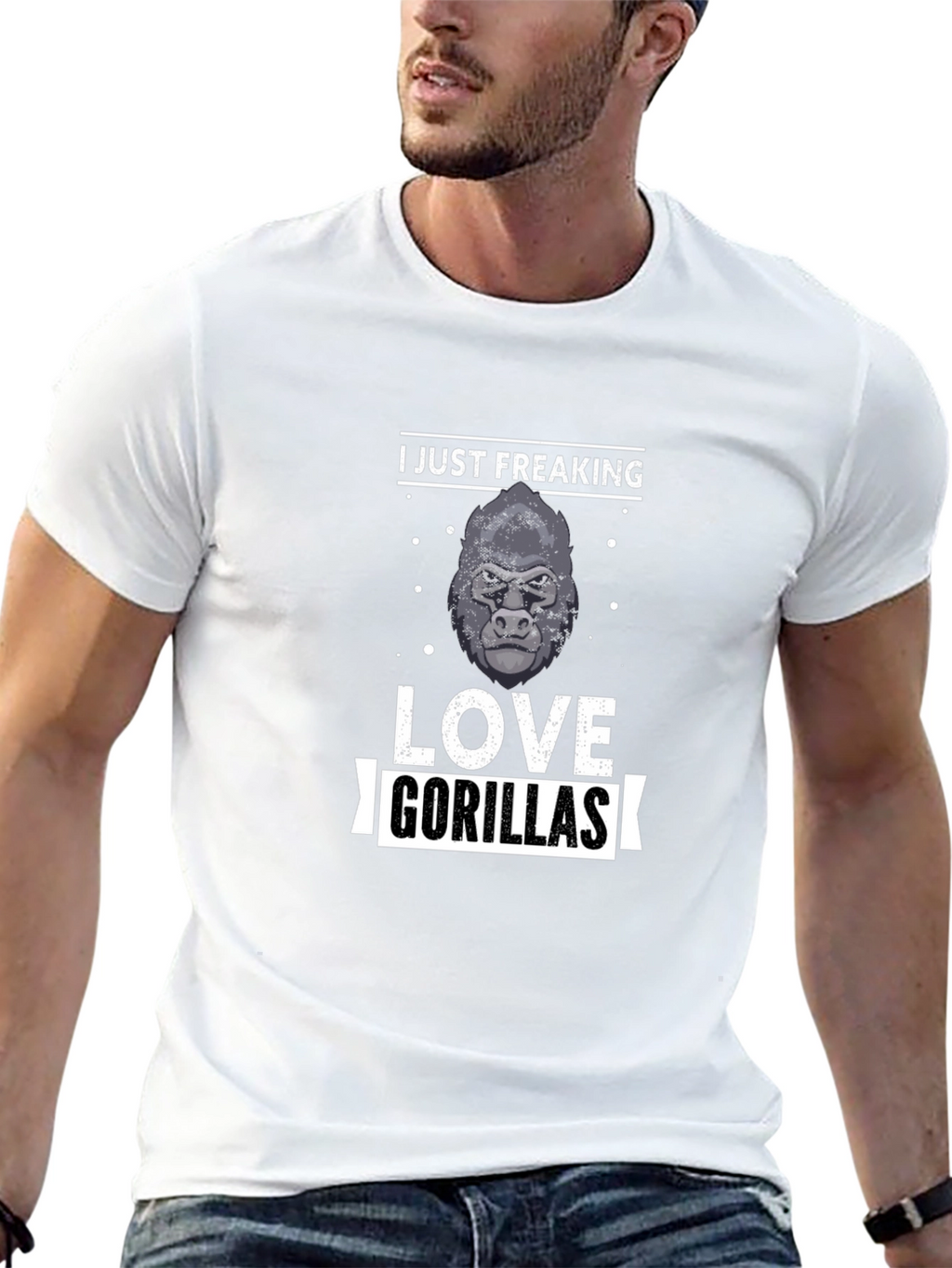 I Just Freaking Love Gorillas Mens Black T-Shirt