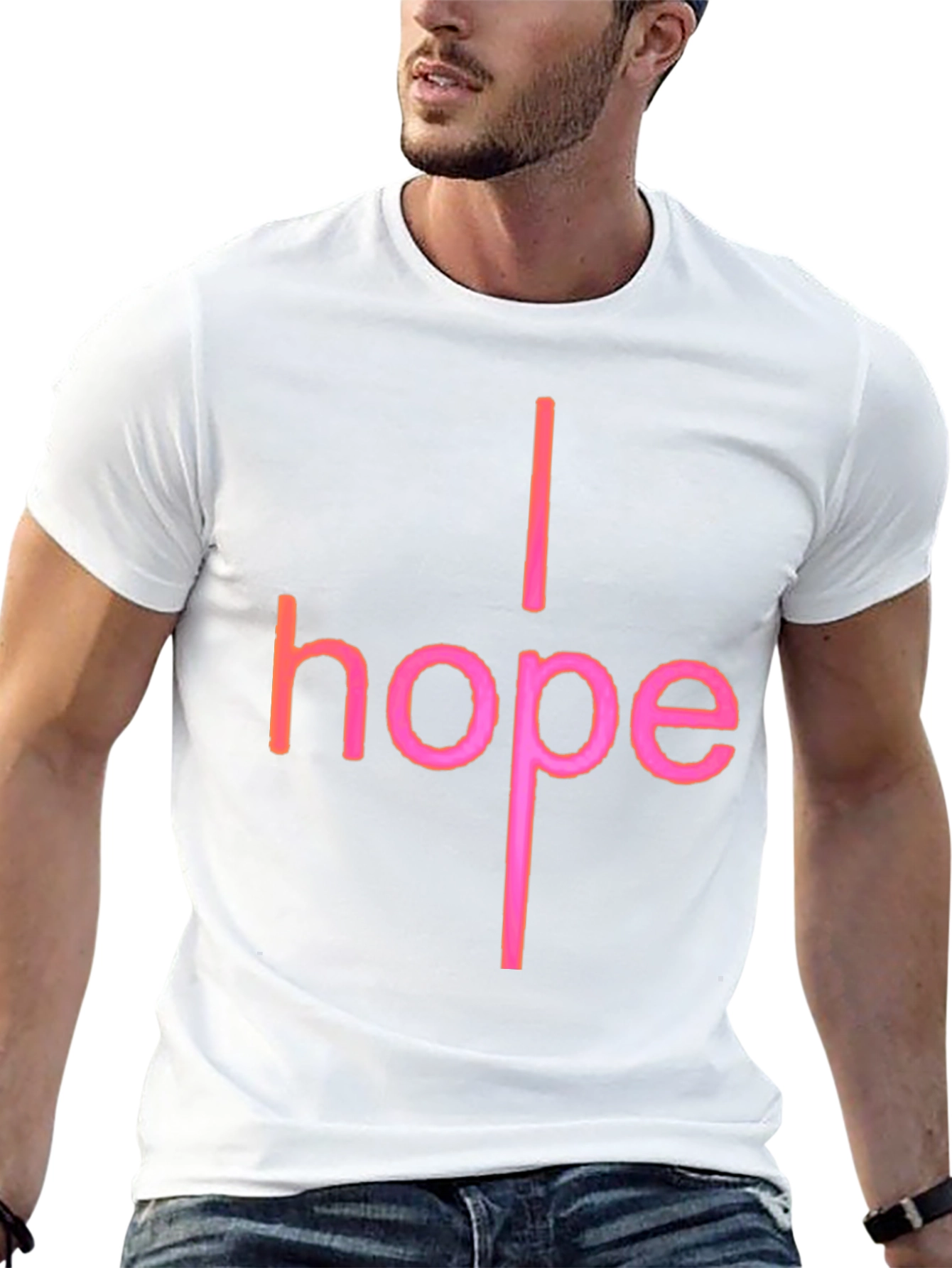 I Hope Graphic T-Shirt - Trendy Crew Neck Tee