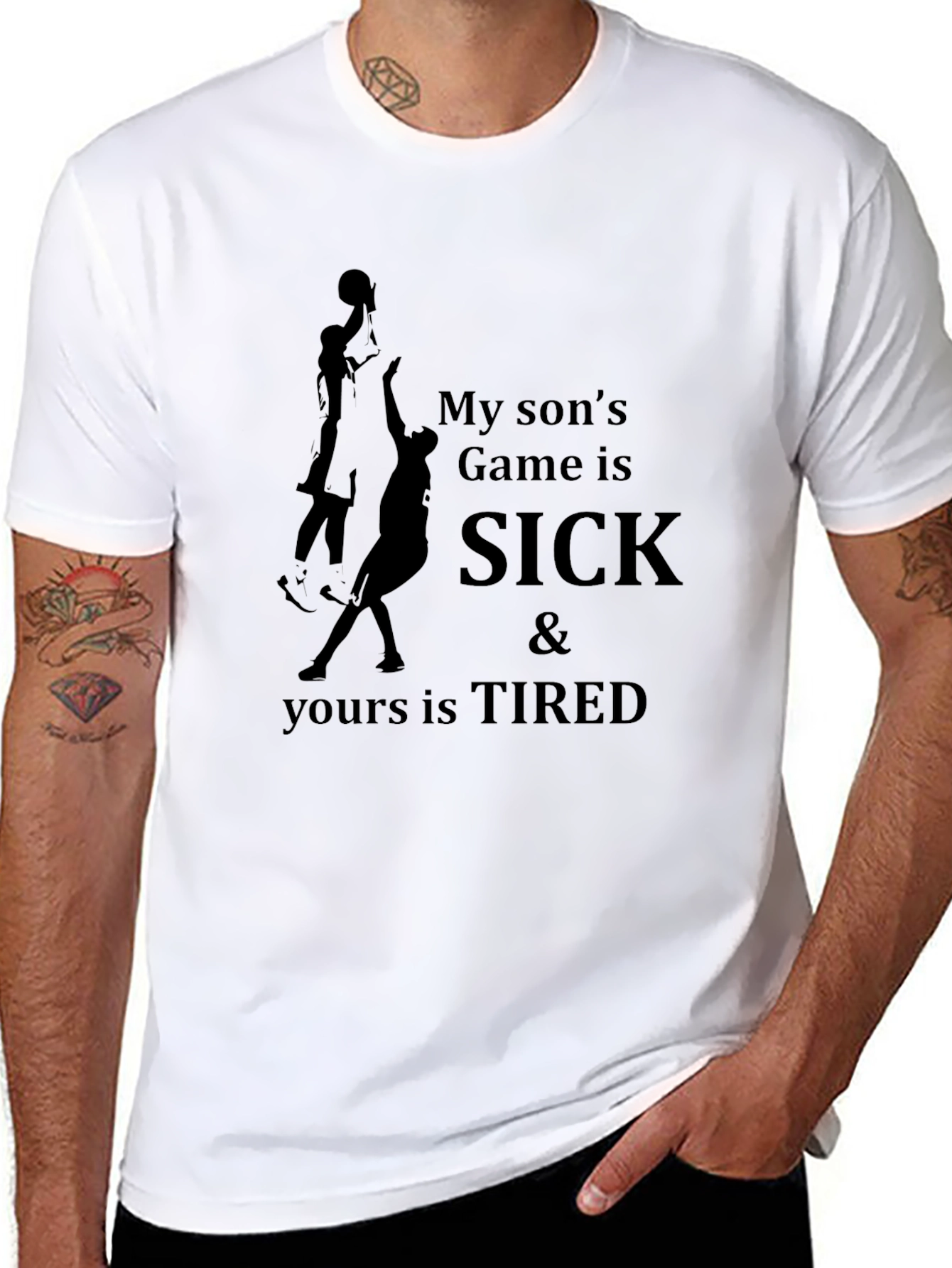 Funny Basketball Dad T-Shirt: My Sons Game Is SICK