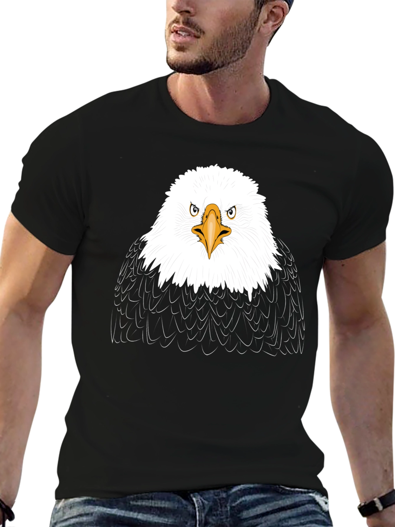 Bald Eagle Graphic Print Tee - Patriotic Style
