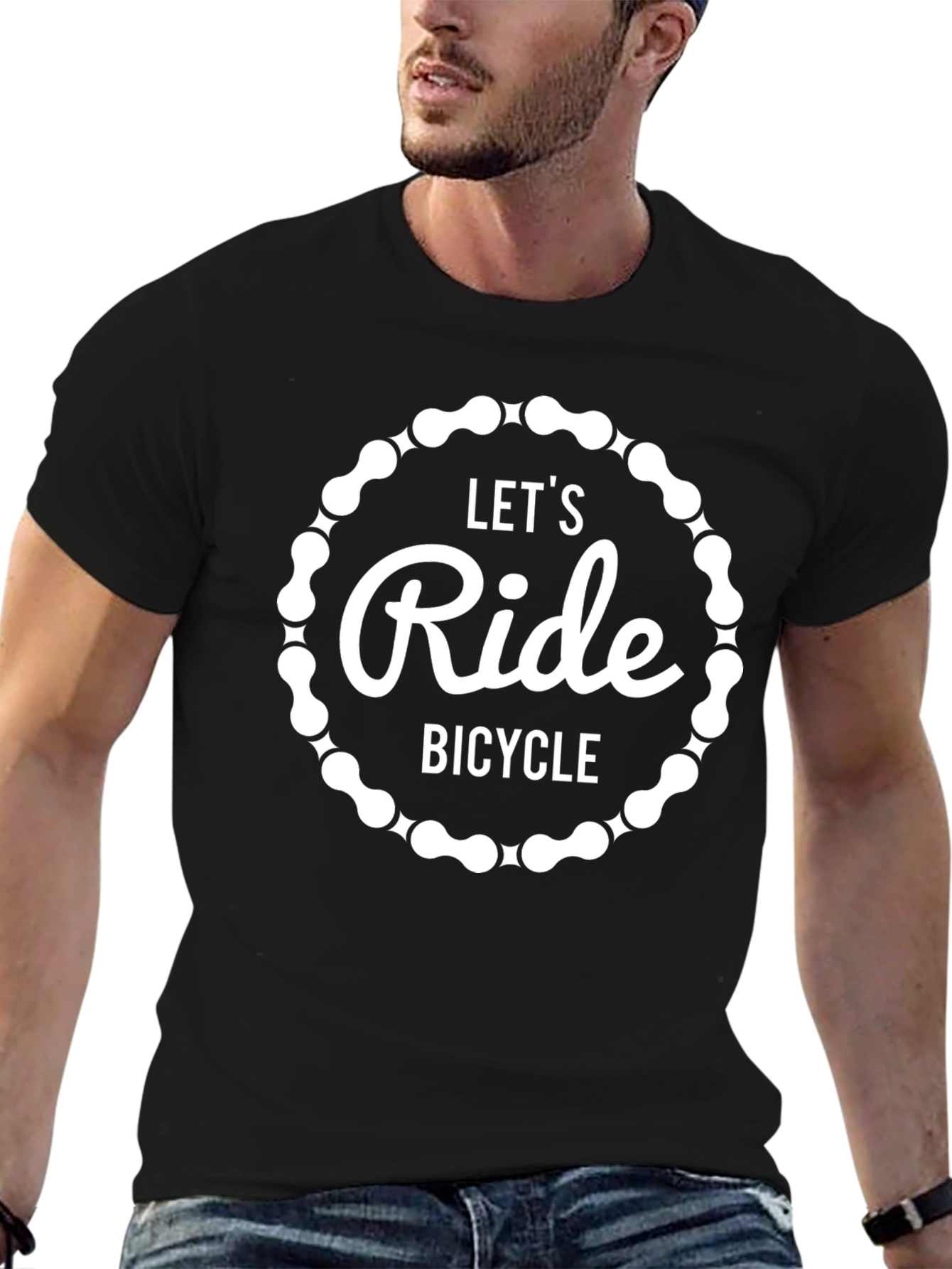Lets Ride Bicycle Graphic Tee - Black