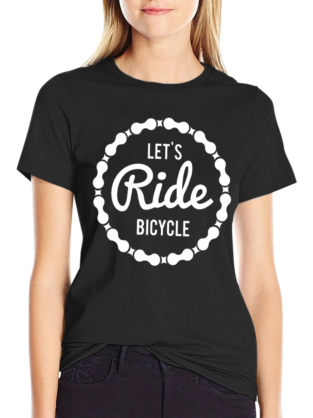 Lets Ride Bicycle Graphic Tee - Black