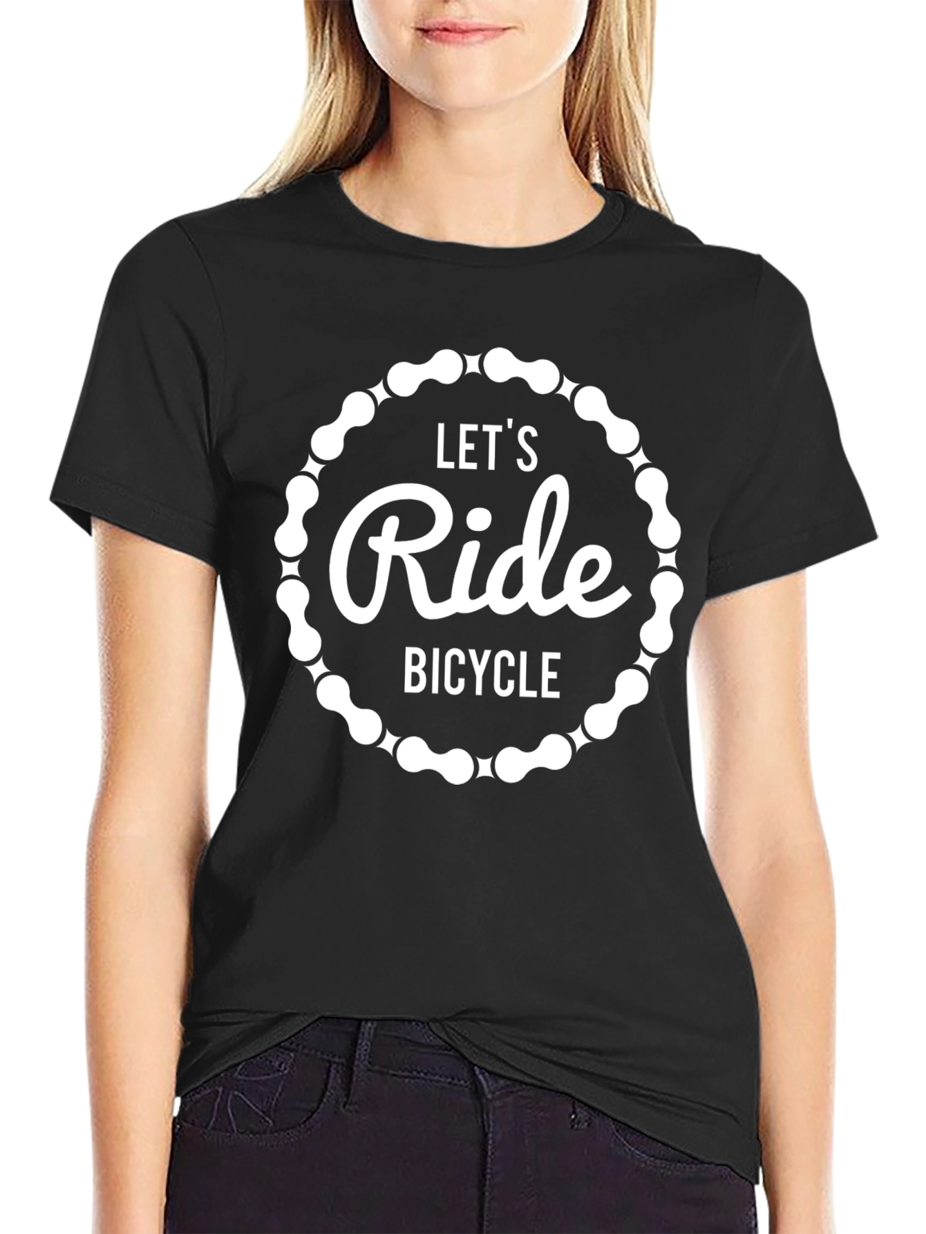 Lets Ride Bicycle Graphic Tee - Black