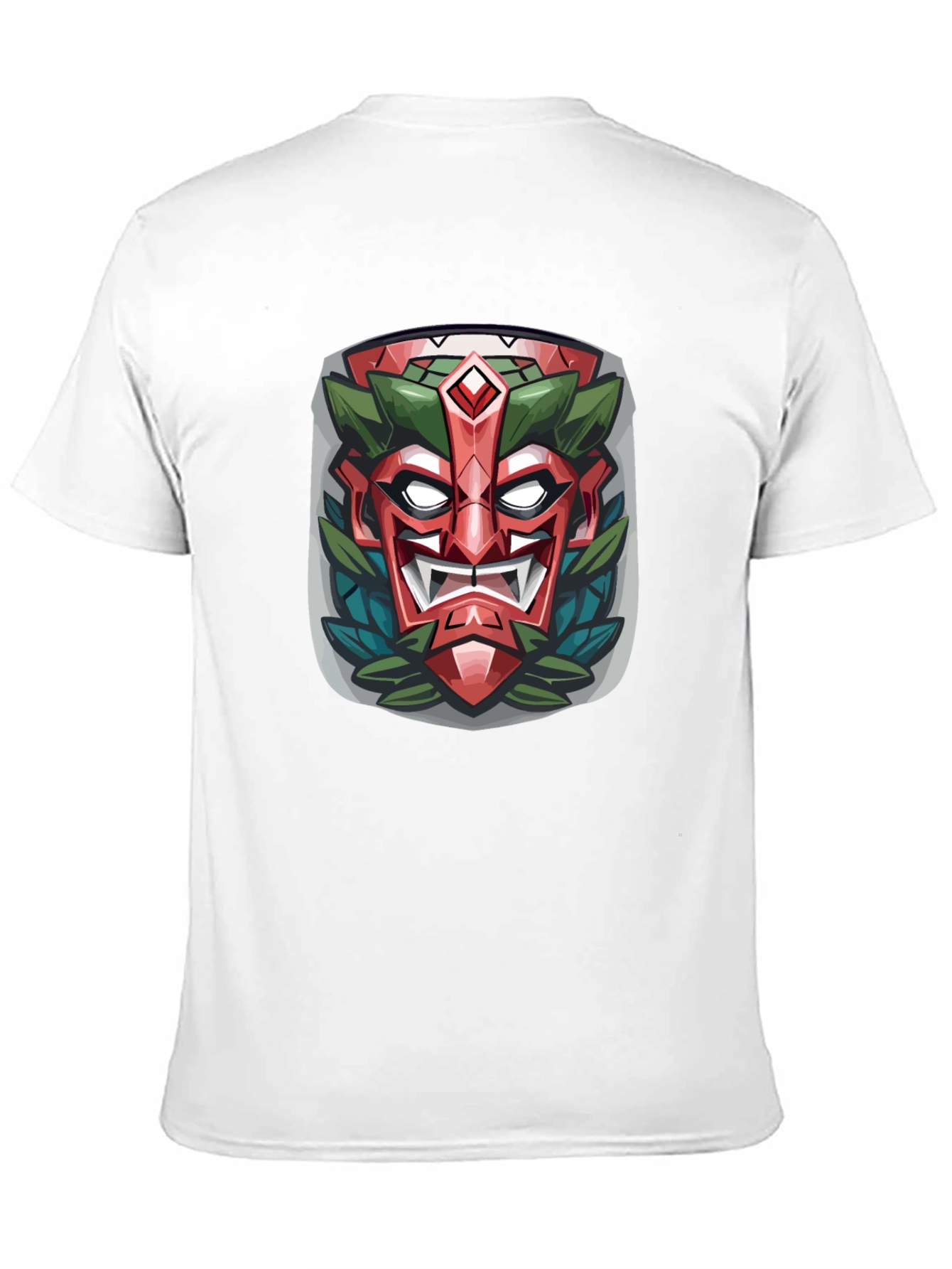Tiki Mask Graphic Tee - Tribal Style Black T-Shirt