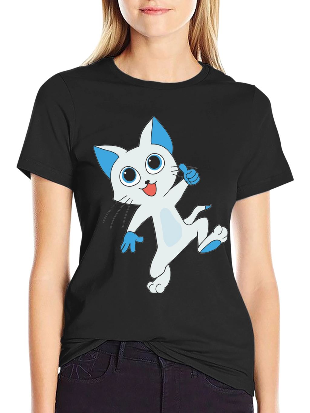 Cool Cat T-Shirt - Black Graphic Tee