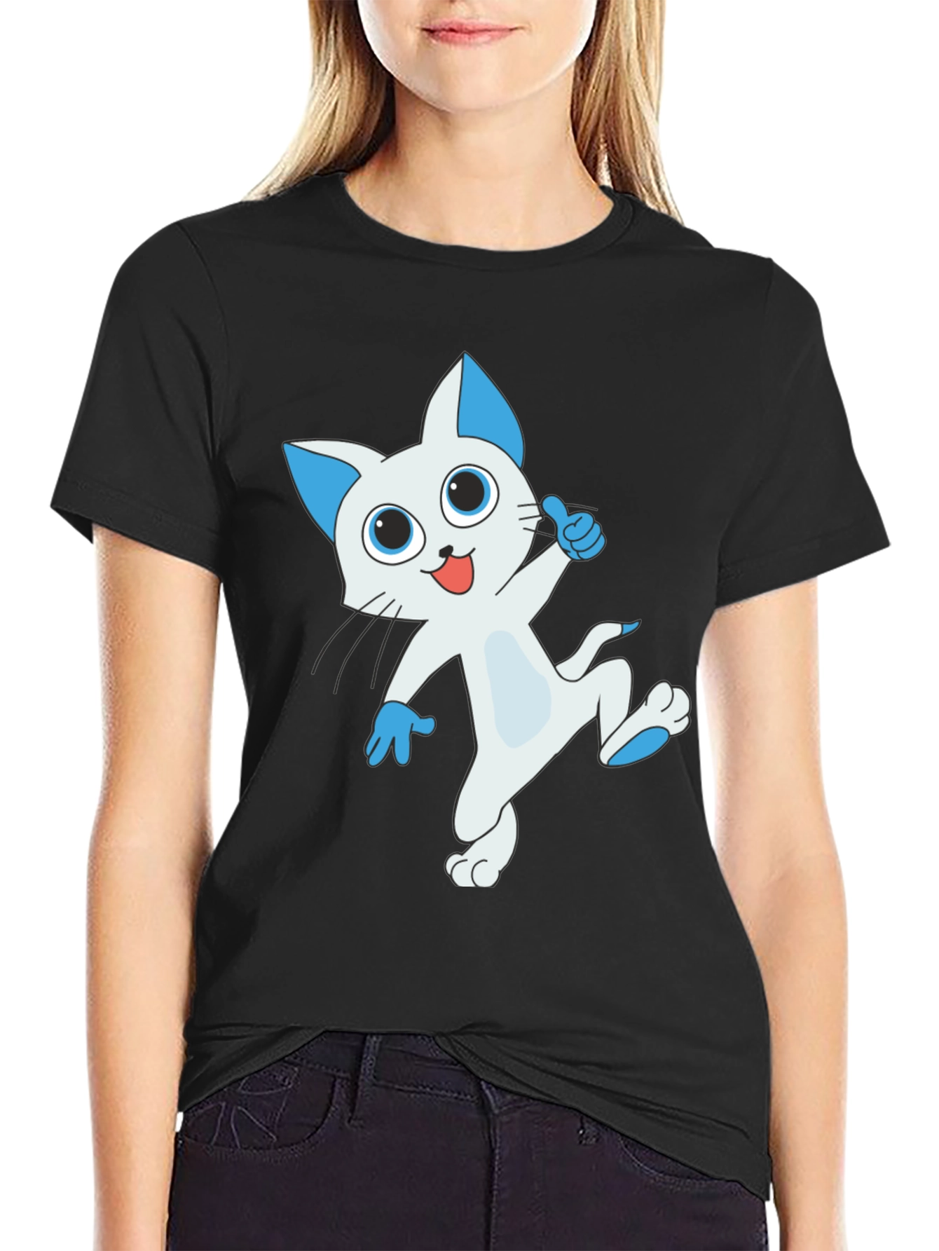 Cool Cat T-Shirt - Black Graphic Tee