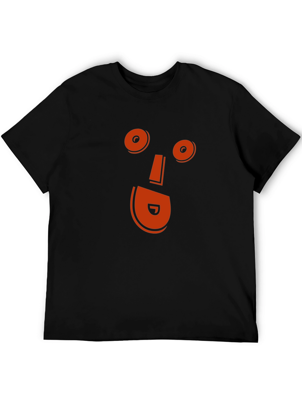 Orange Face Graphic Black T-Shirt