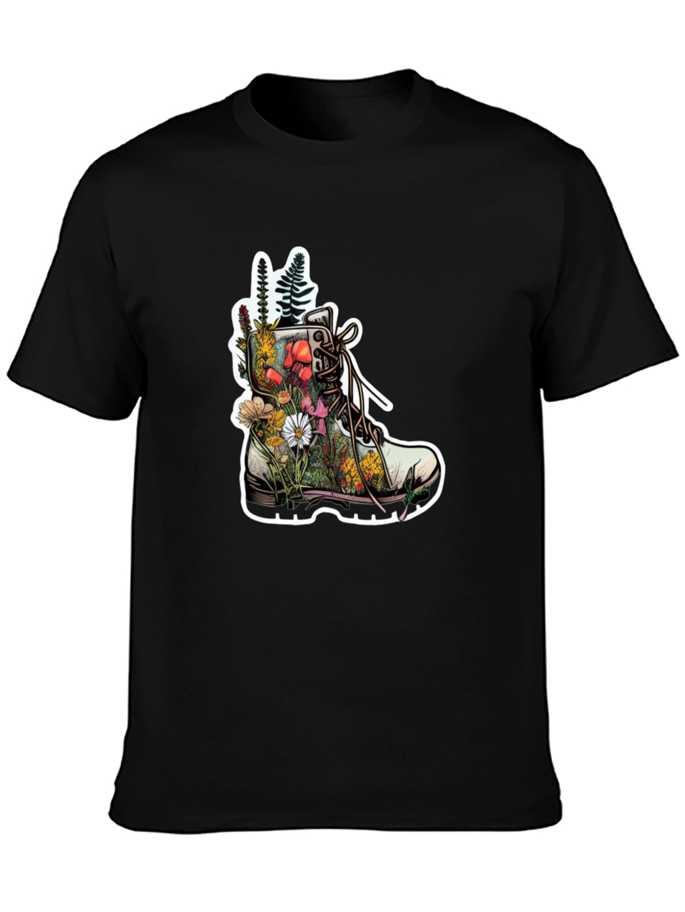 Floral Boot T-Shirt - Nature Inspired Graphic Tee