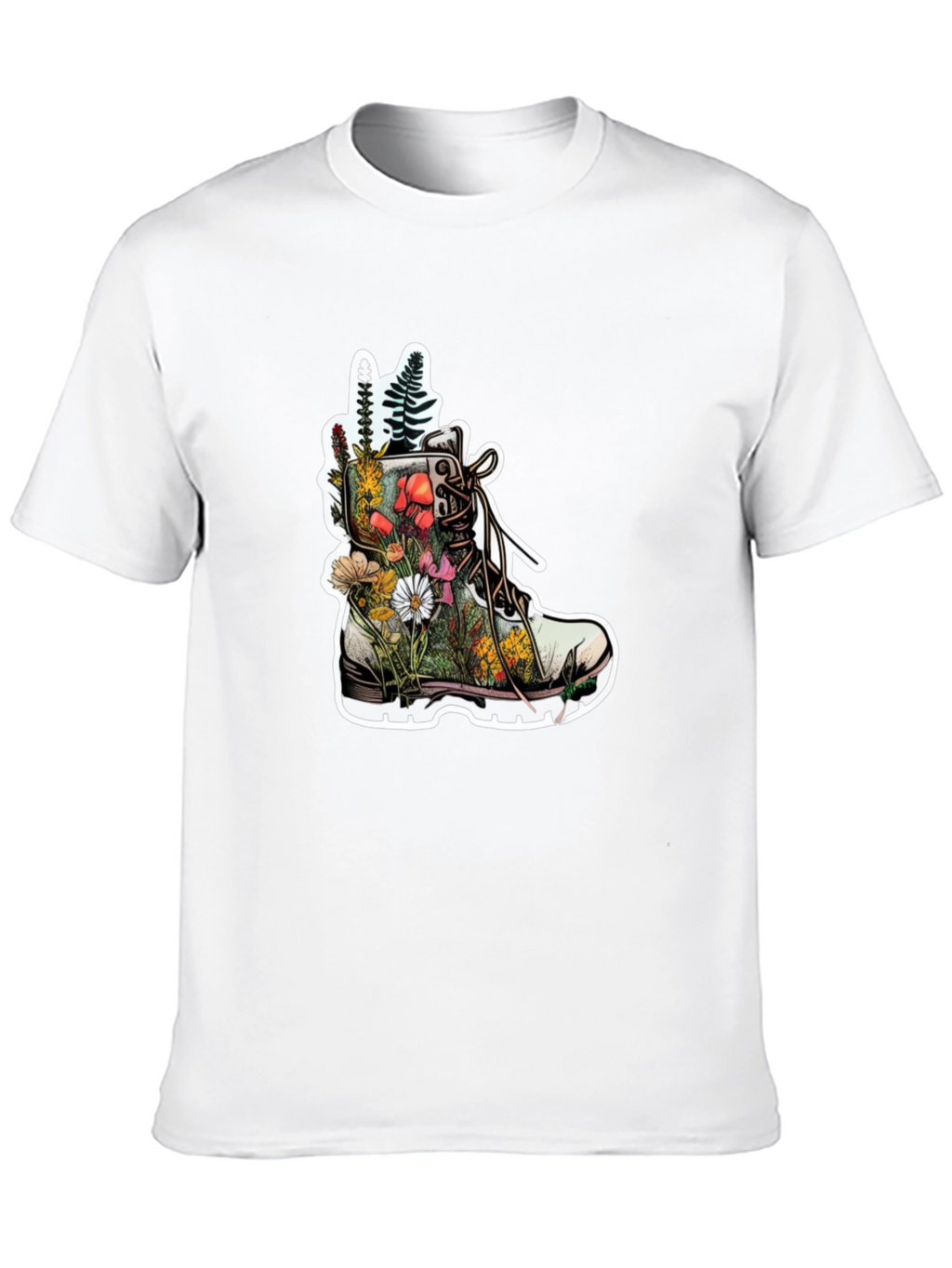 Floral Boot T-Shirt - Nature Inspired Graphic Tee