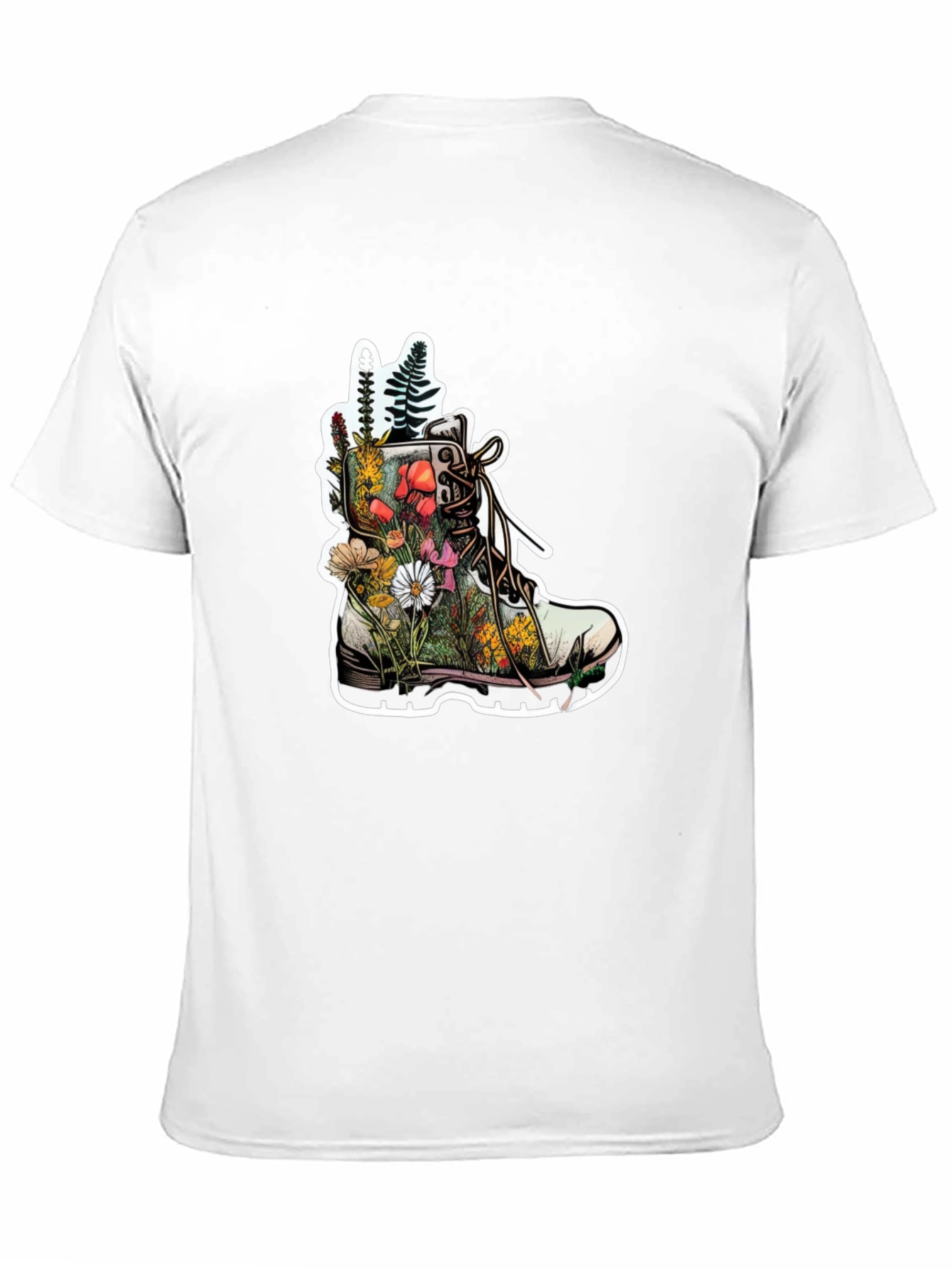 Floral Boot T-Shirt - Nature Inspired Graphic Tee