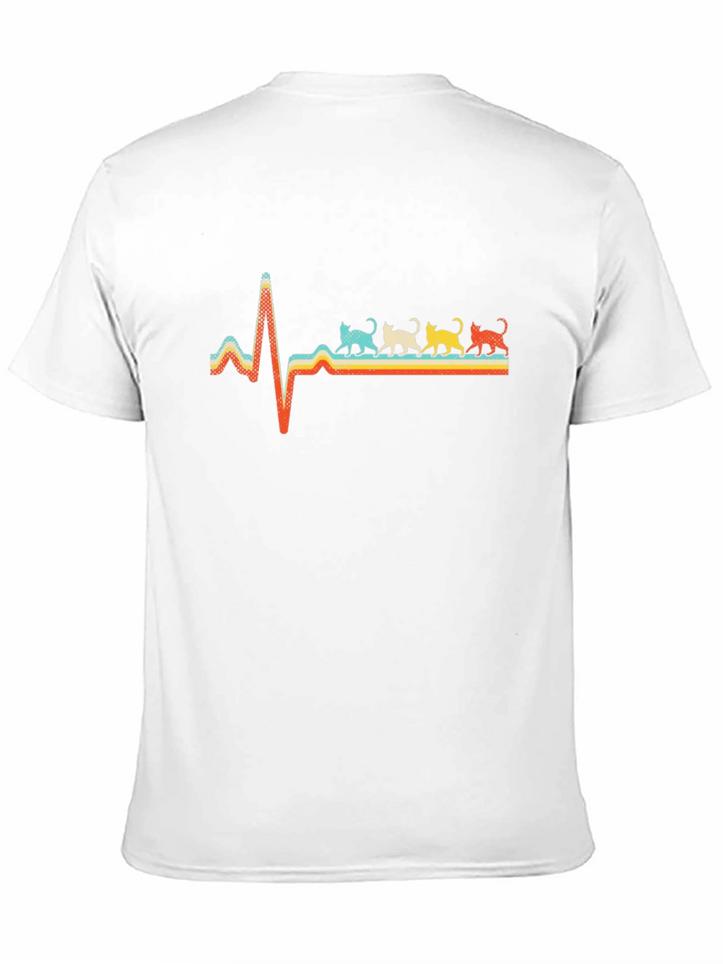 Retro Cat Heartbeat Graphic Tee