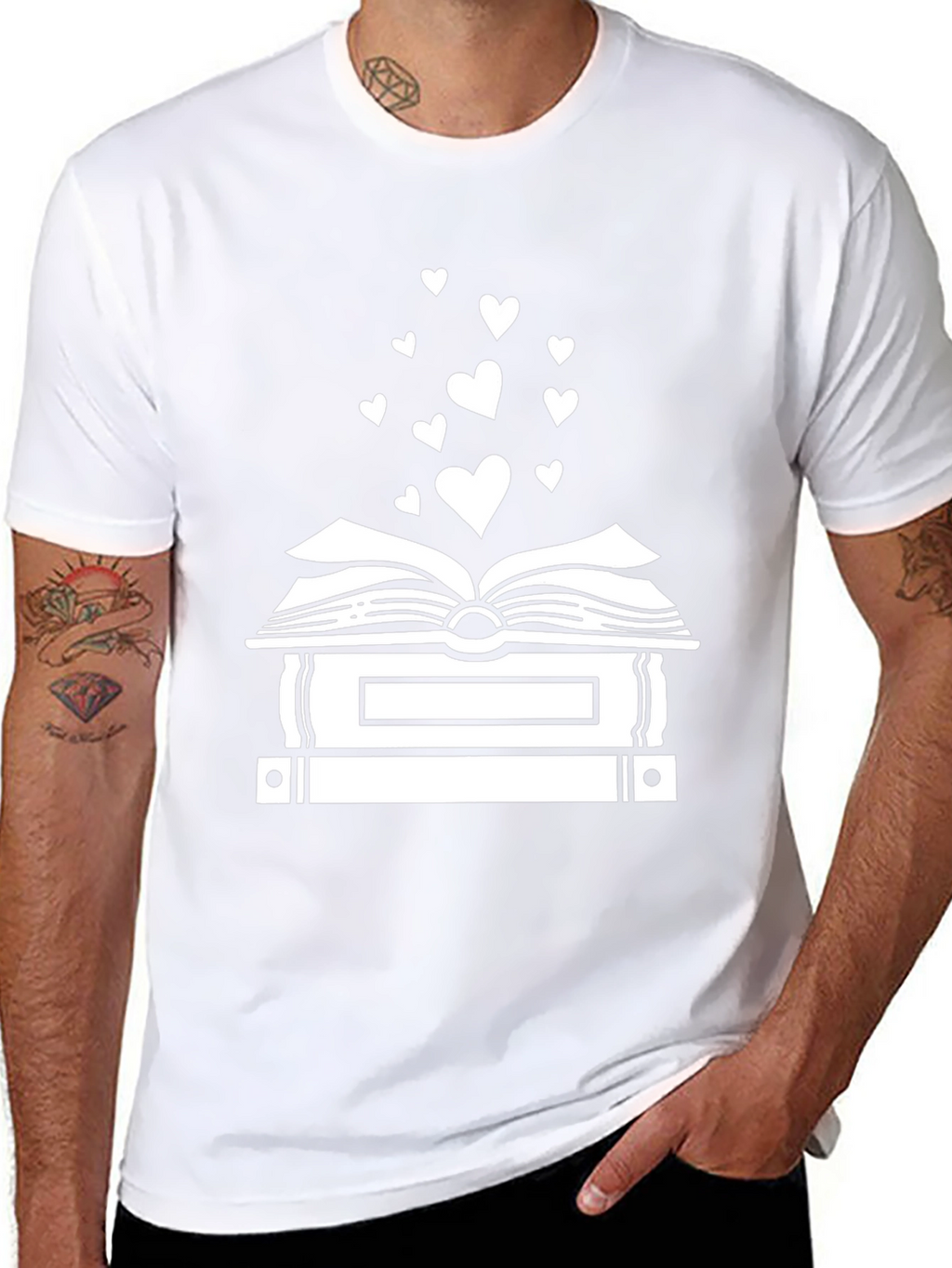 Book Lovers Heart Stack T-Shirt