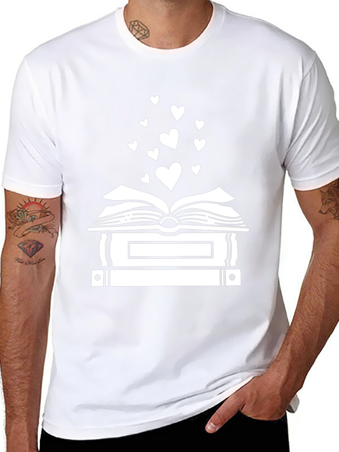 Book Lovers Heart Stack T-Shirt