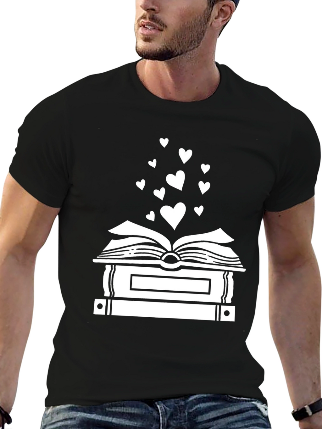 Book Lovers Heart Stack T-Shirt