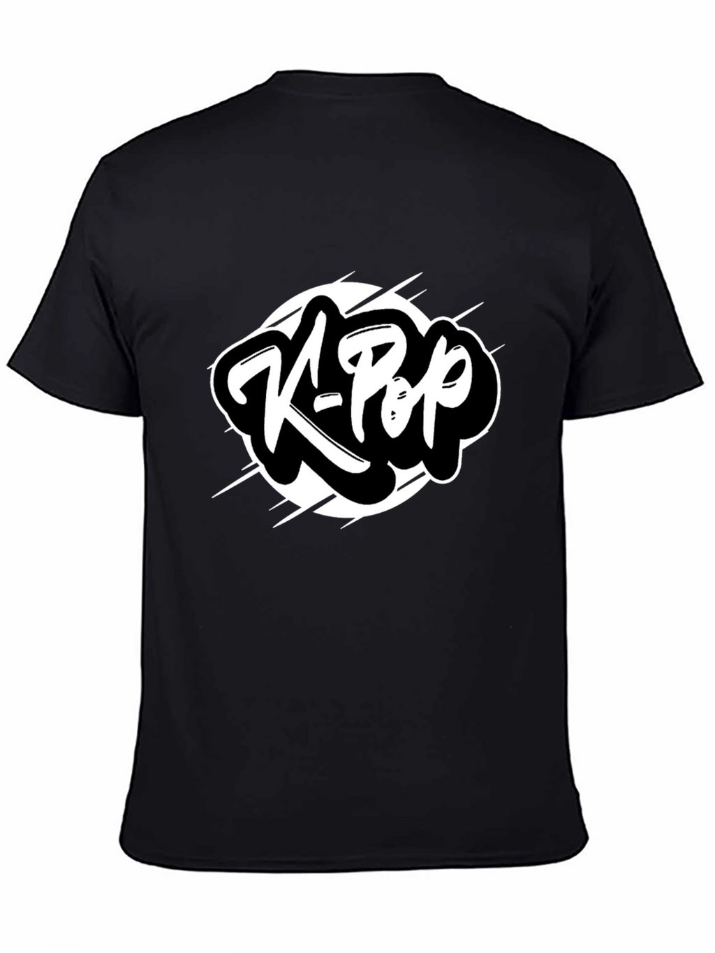 K-Pop Graphic Tee - Black Cotton T-Shirt