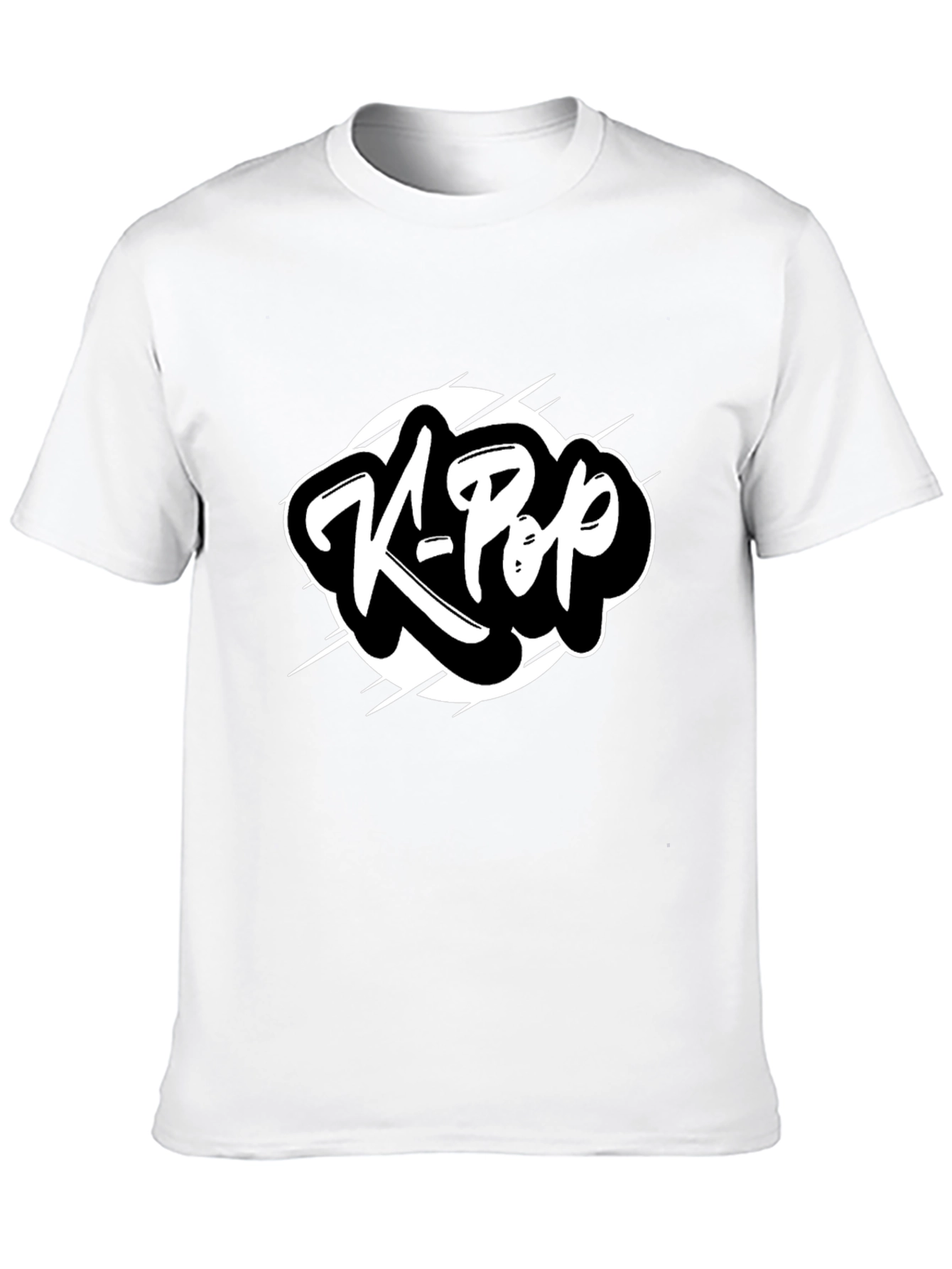 K-Pop Graphic Tee - Black Cotton T-Shirt