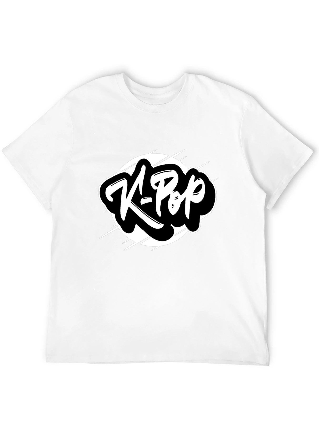 K-Pop Graphic Tee - Black Cotton T-Shirt