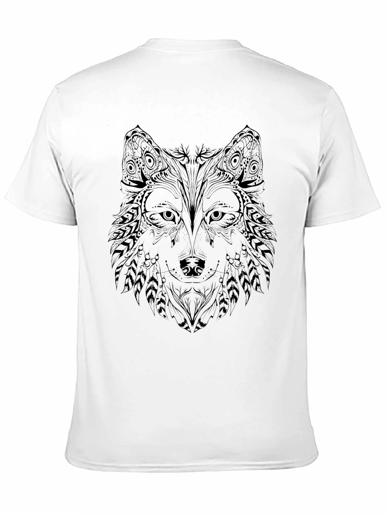 Black Wolf Graphic T-Shirt - Unique Tribal Design