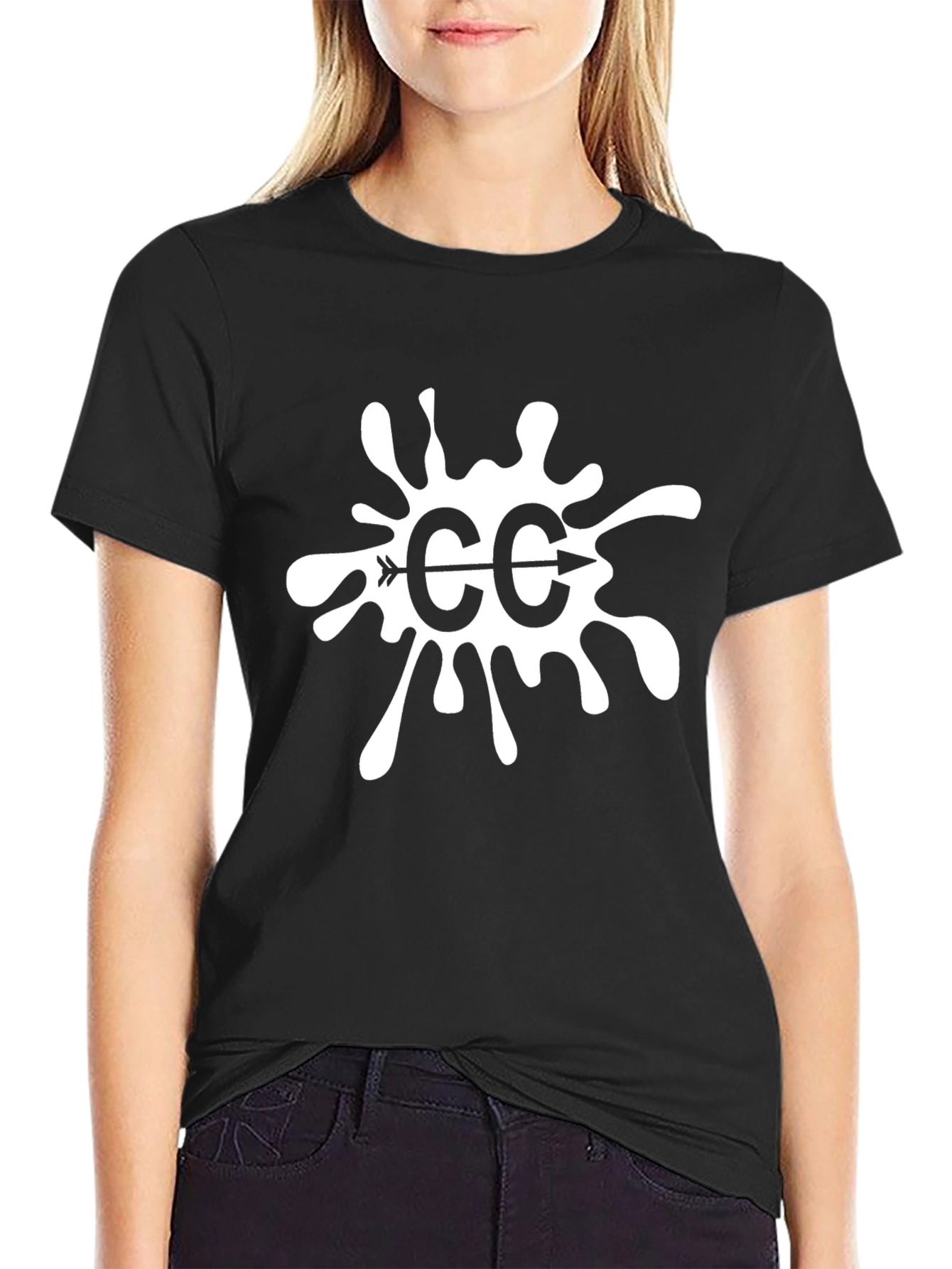 CC Arrow Splatter Graphic Black Tee