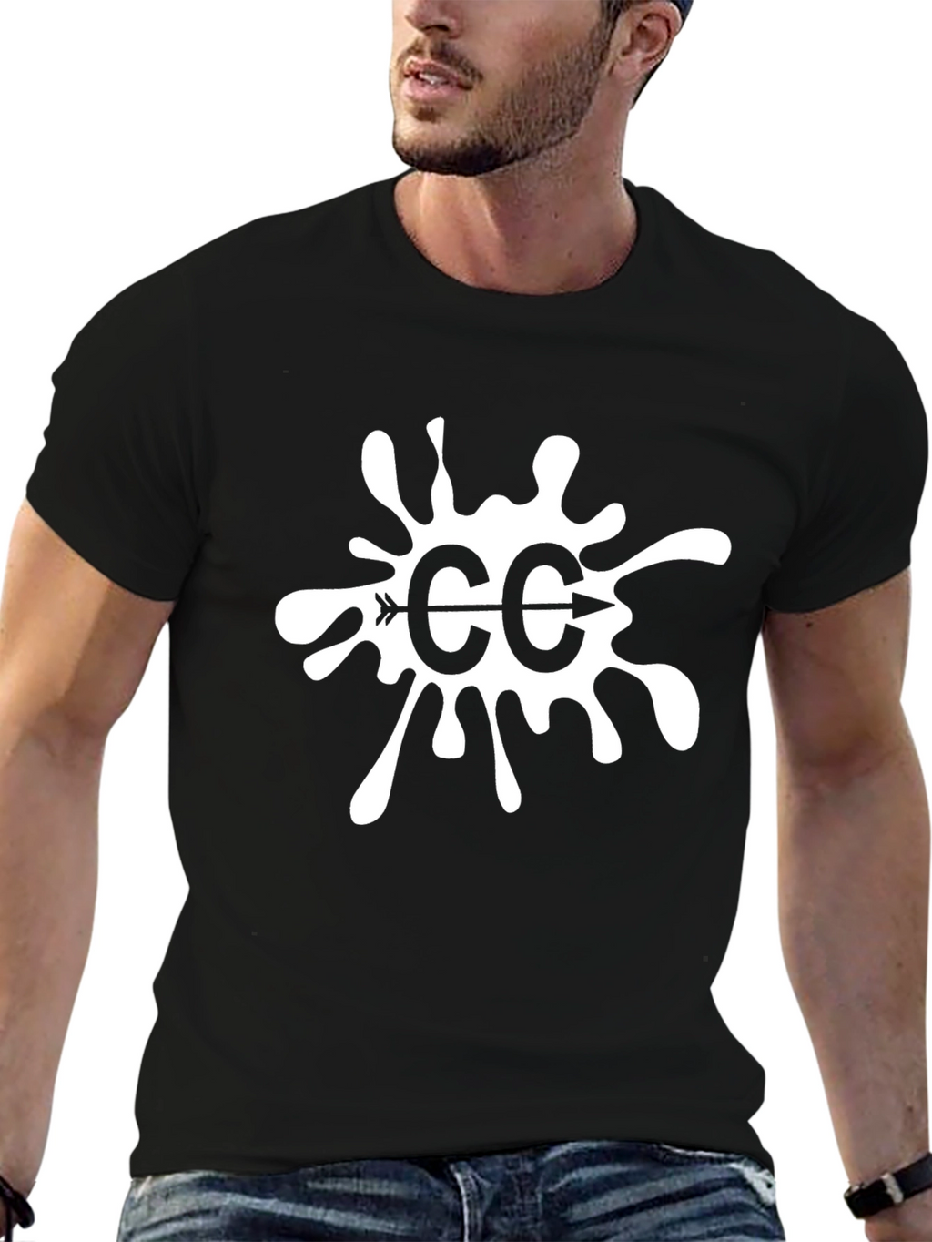 CC Arrow Splatter Graphic Black Tee