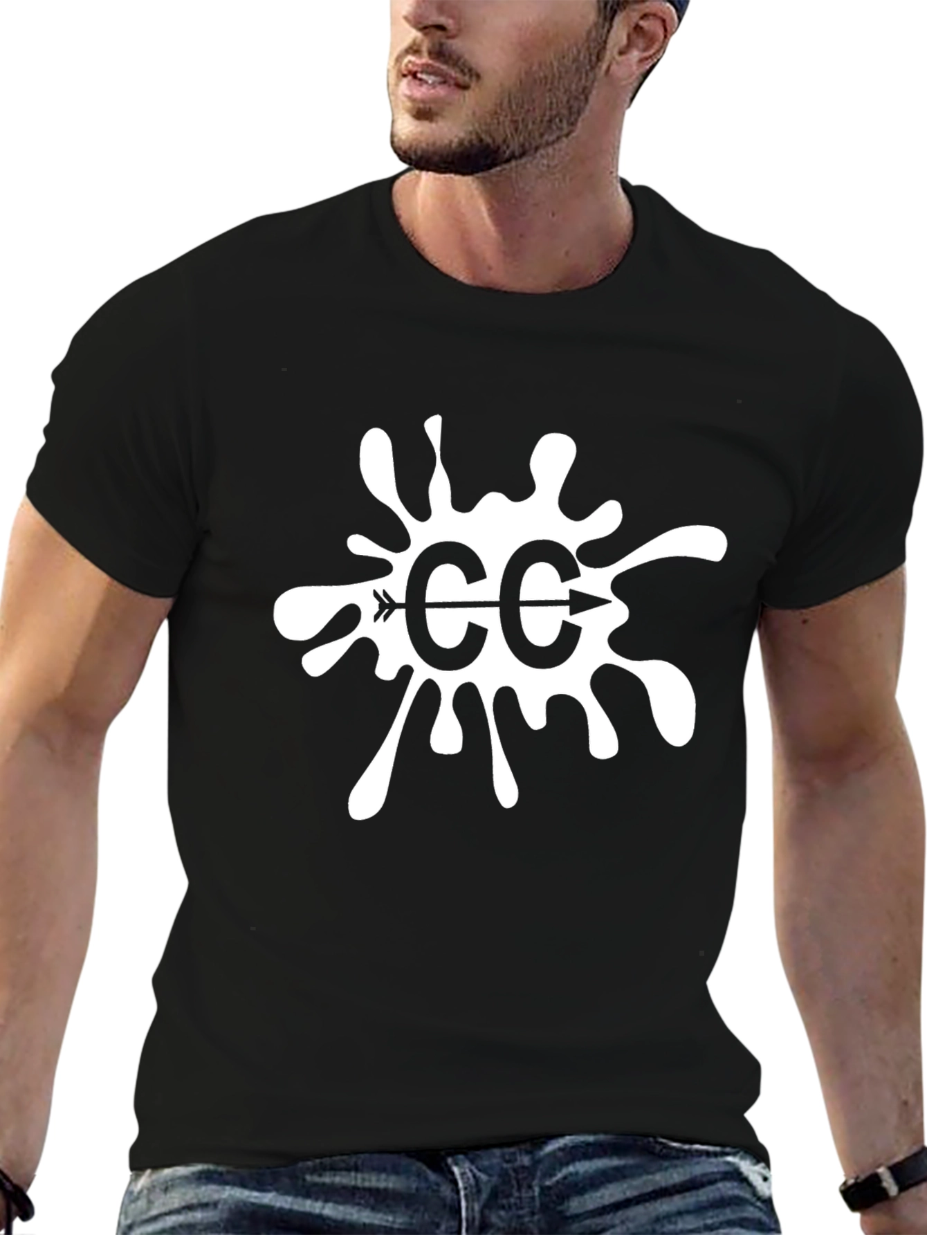 CC Arrow Splatter Graphic Black Tee