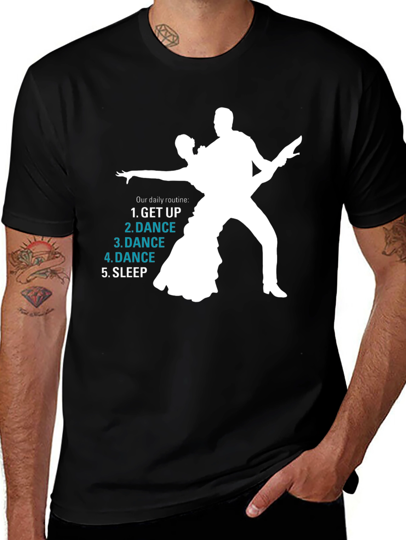 Dance Routine Graphic Tee - Black