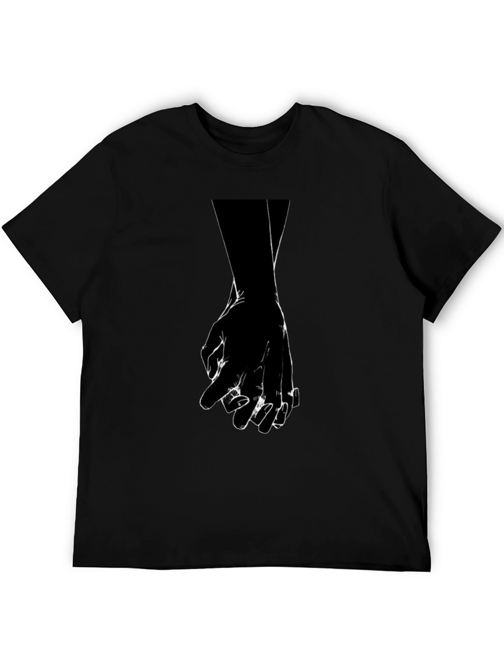 Black Graphic Tee - Holding Hands