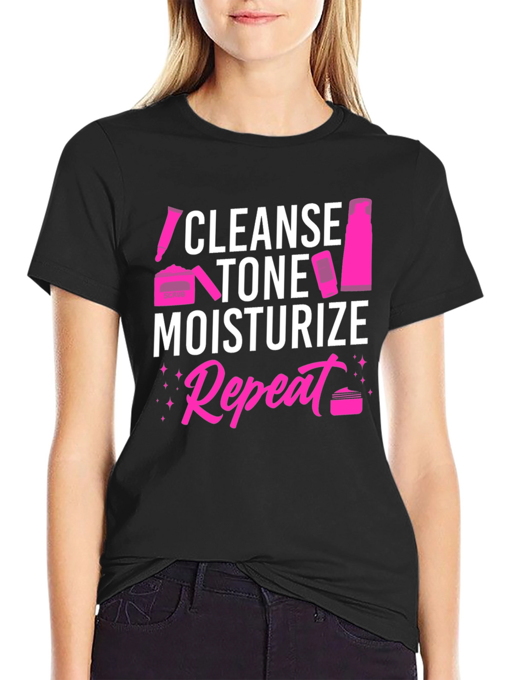 Cleanse Tone Moisturize Repeat Graphic Tee