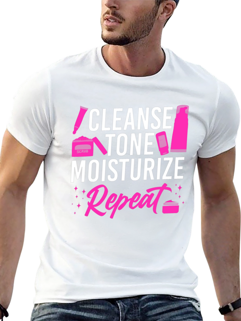 Cleanse Tone Moisturize Repeat Graphic Tee
