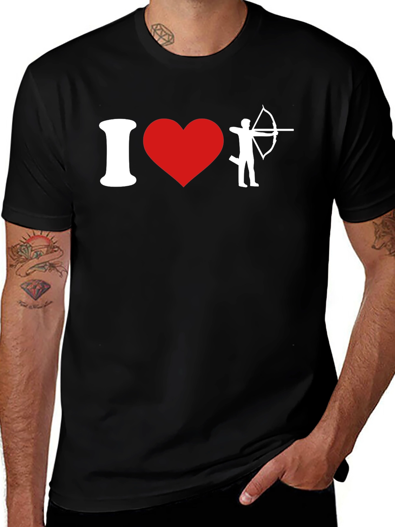I Love Archery T-Shirt - Black Cotton Tee