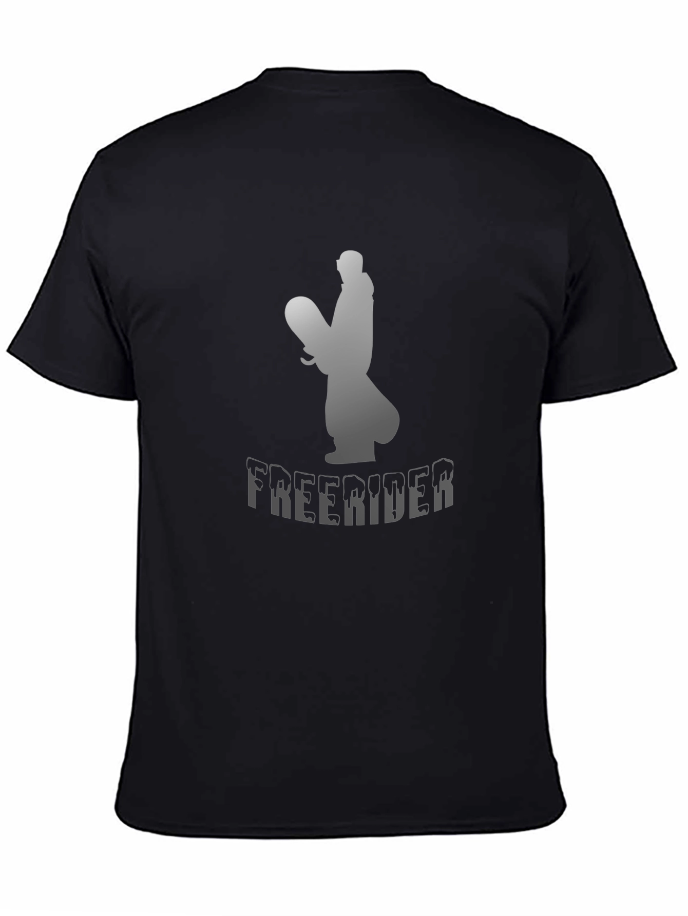 Freerider Snowboarder Graphic Tee - Black