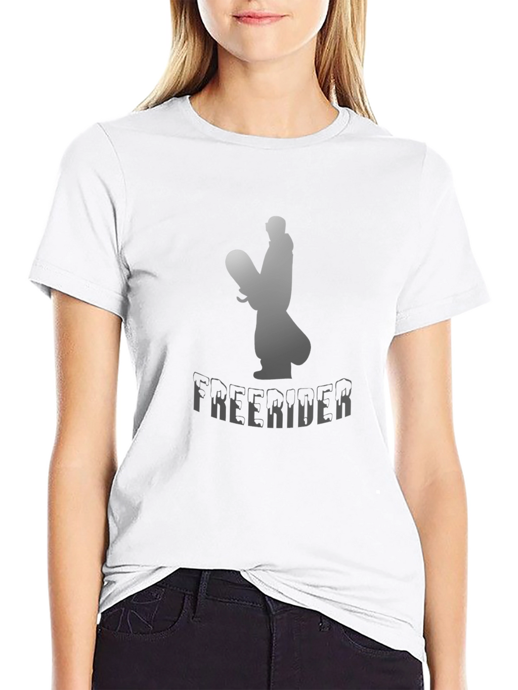 Freerider Snowboarder Graphic Tee - Black