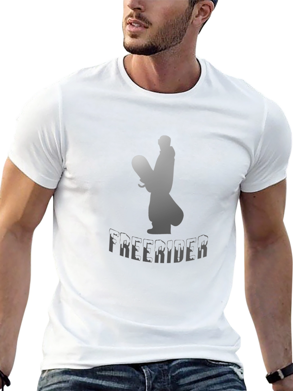 Freerider Snowboarder Graphic Tee - Black