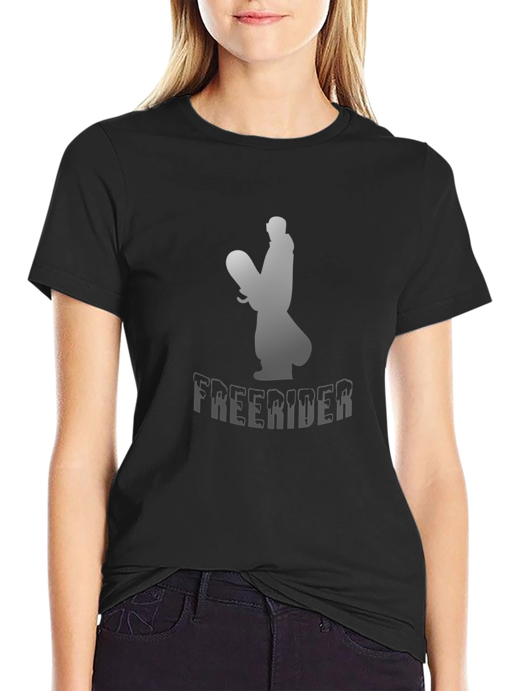 Freerider Snowboarder Graphic Tee - Black