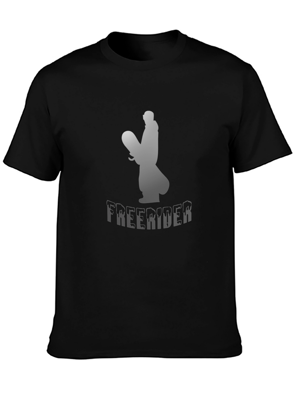 Freerider Snowboarder Graphic Tee - Black