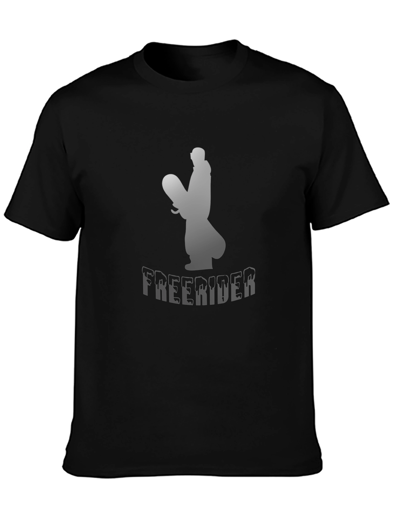 Freerider Snowboarder Graphic Tee - Black