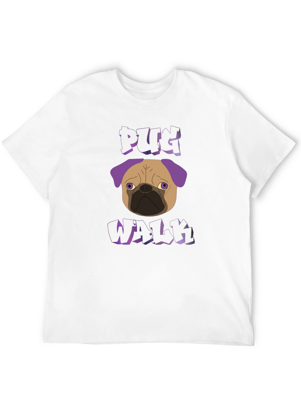 Pug Walk Graphic Tee - Trendy Black T-Shirt