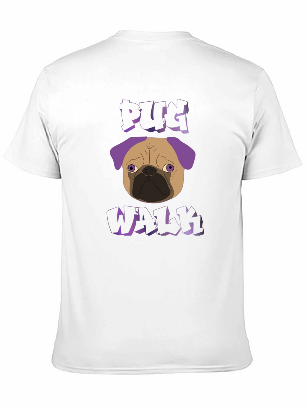 Pug Walk Graphic Tee - Trendy Black T-Shirt