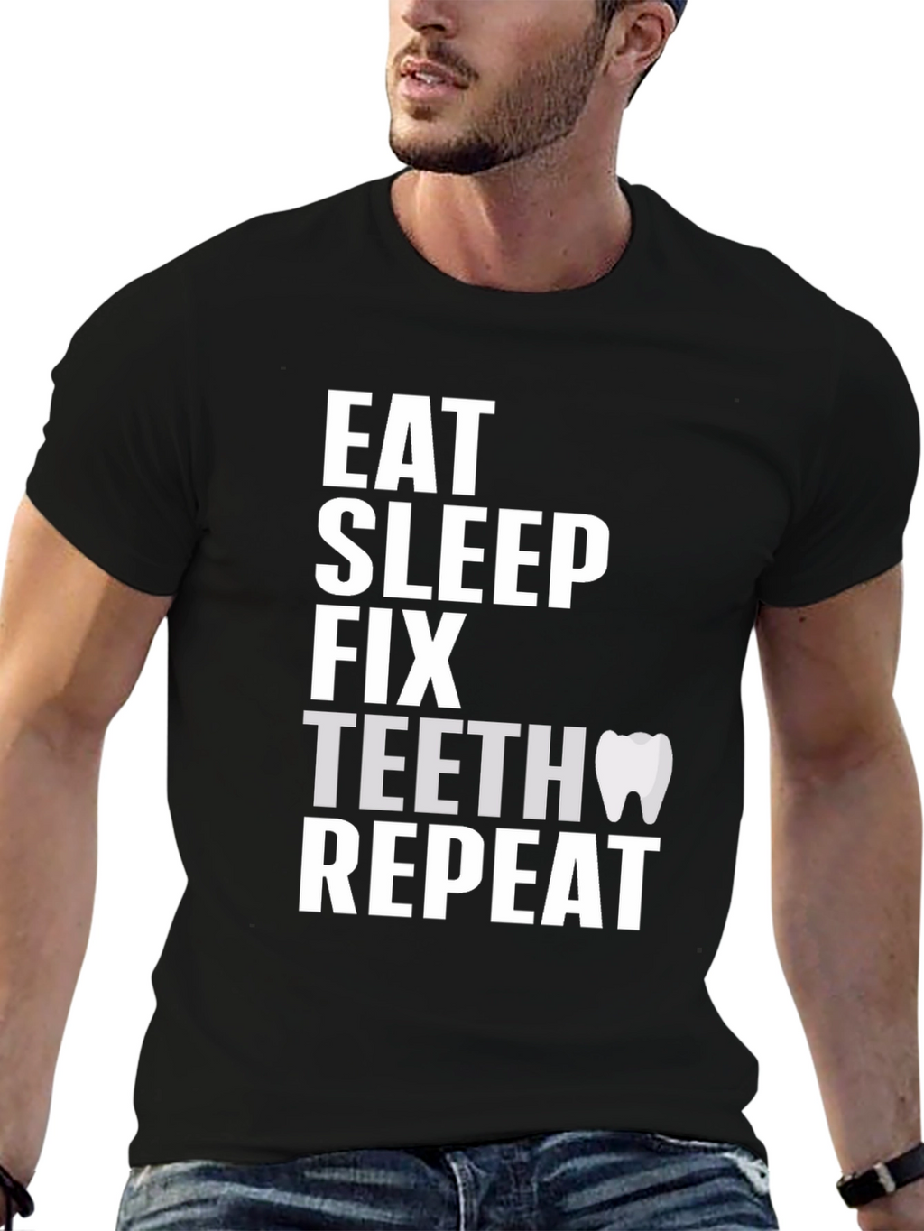 Eat Sleep Fix Teeth Repeat Graphic Tee