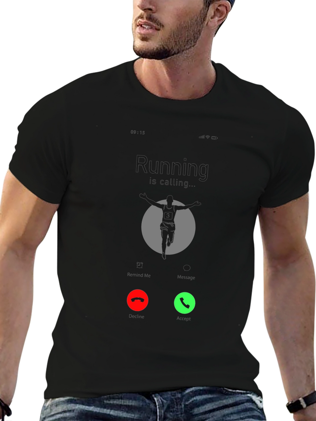 Running Call Black T-Shirt