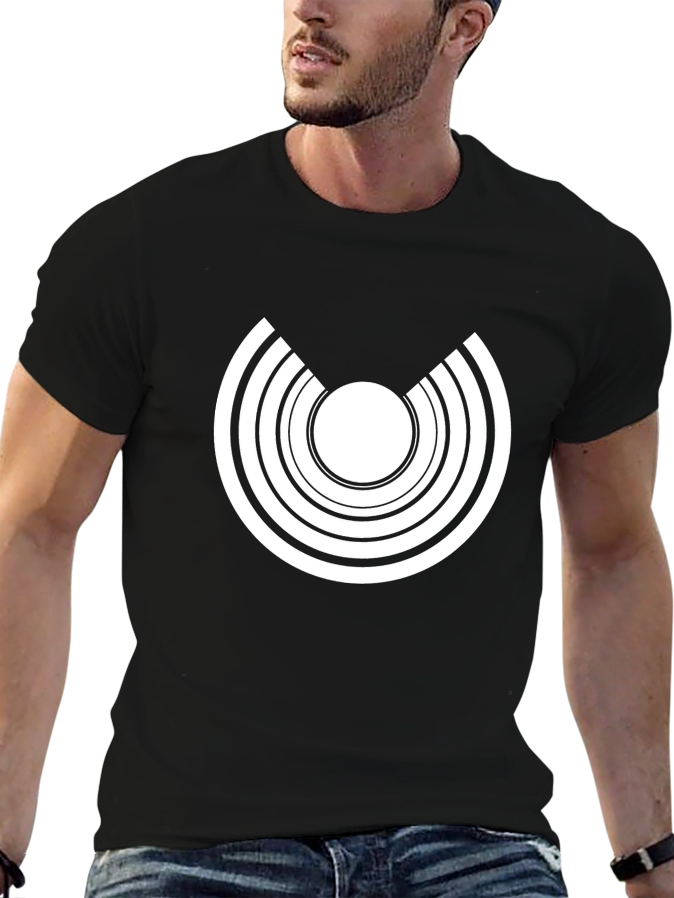 Abstract Graphic Black Tee