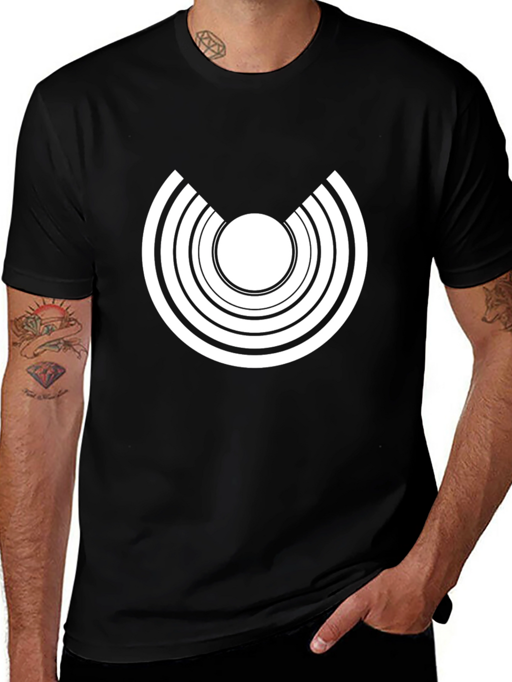 Abstract Graphic Black Tee