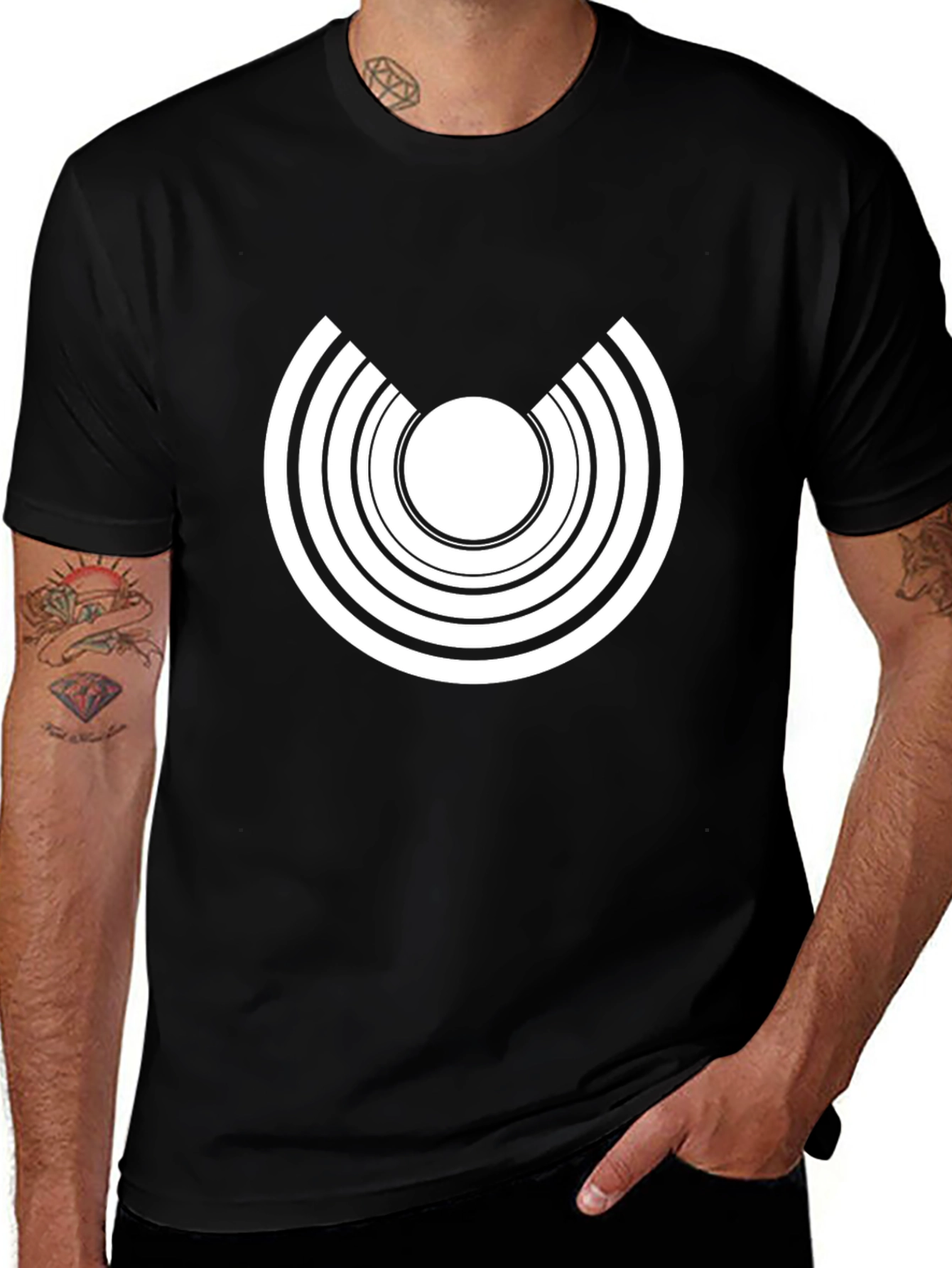 Abstract Graphic Black Tee