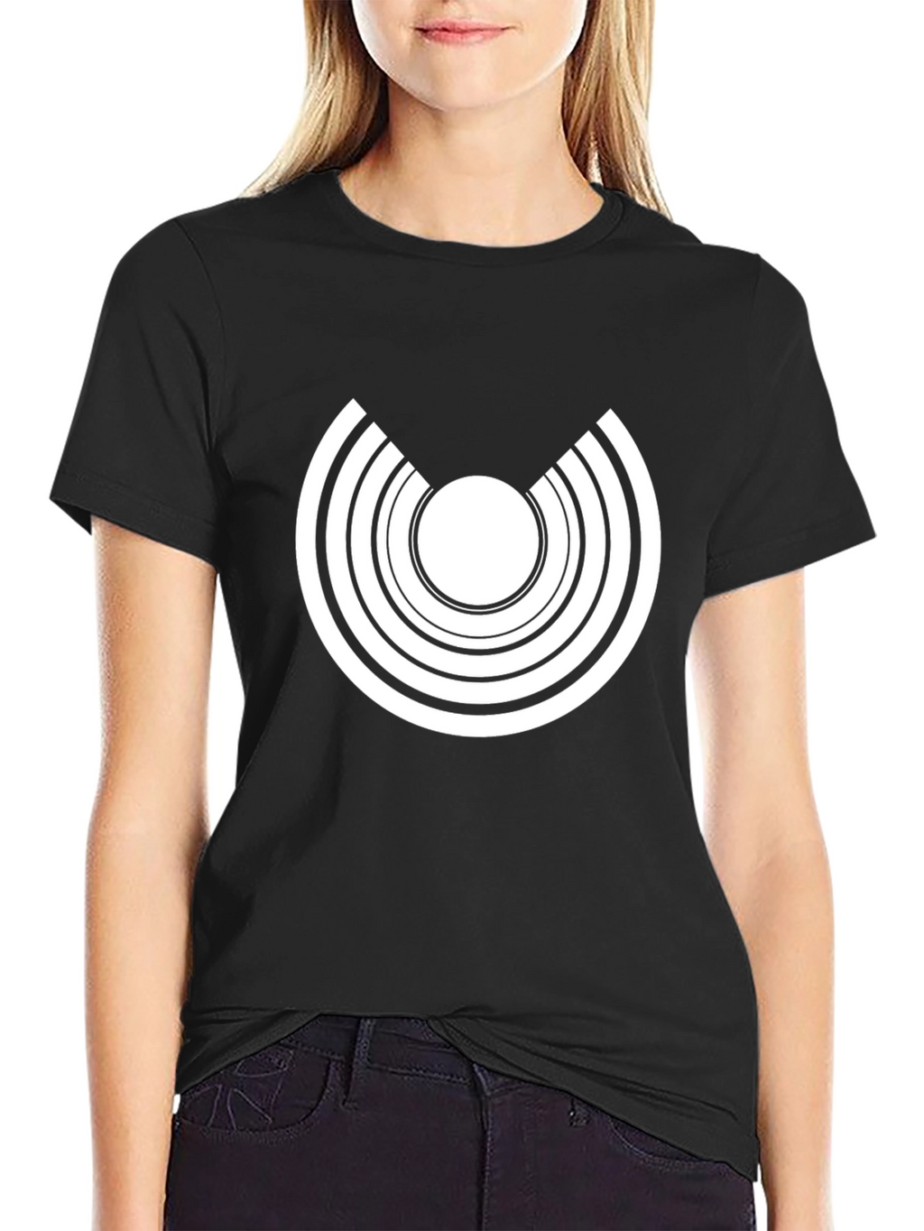 Abstract Graphic Black Tee