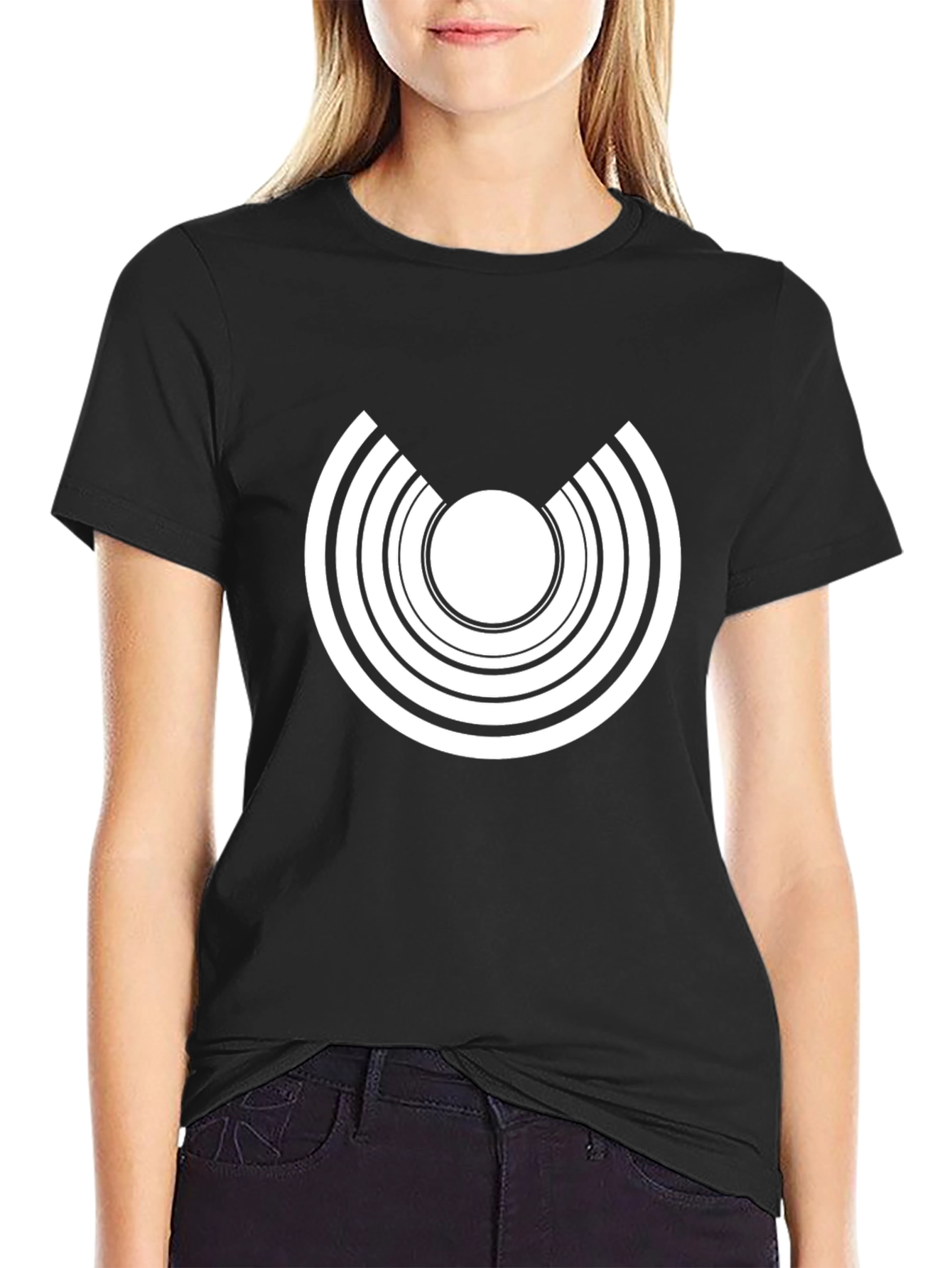 Abstract Graphic Black Tee