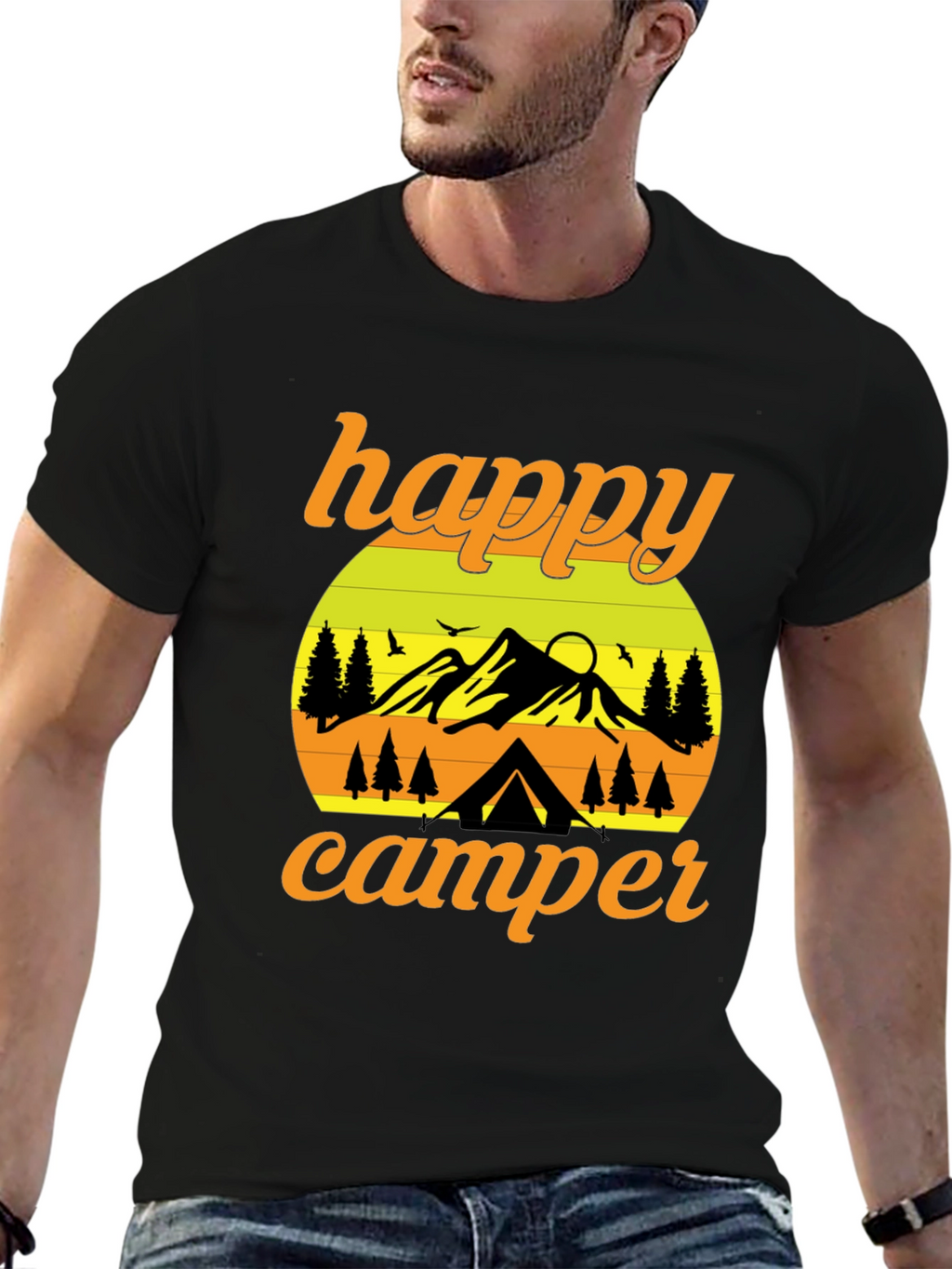 Happy Camper Graphic T-Shirt - Outdoor Adventure