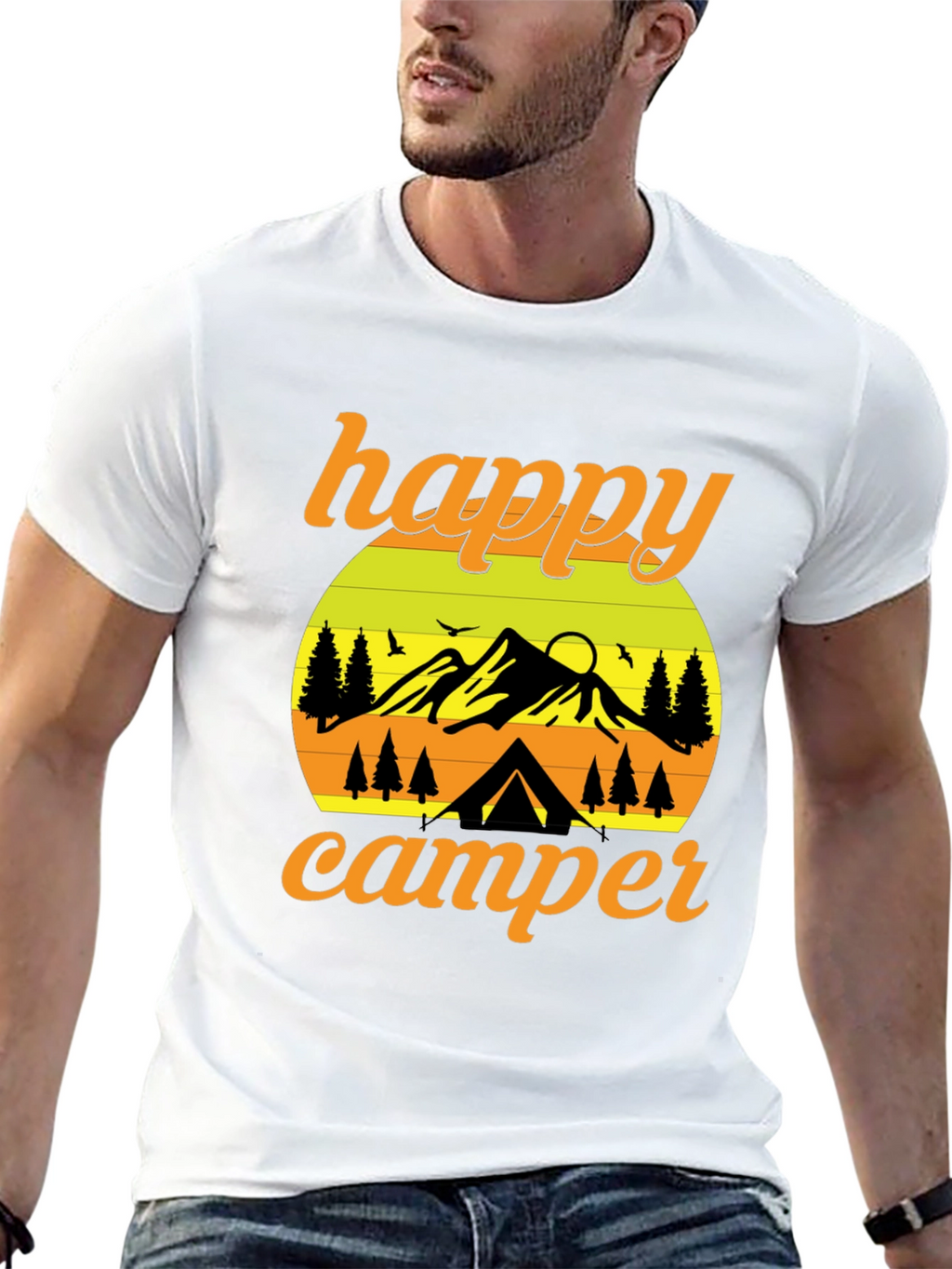 Happy Camper Graphic T-Shirt - Outdoor Adventure